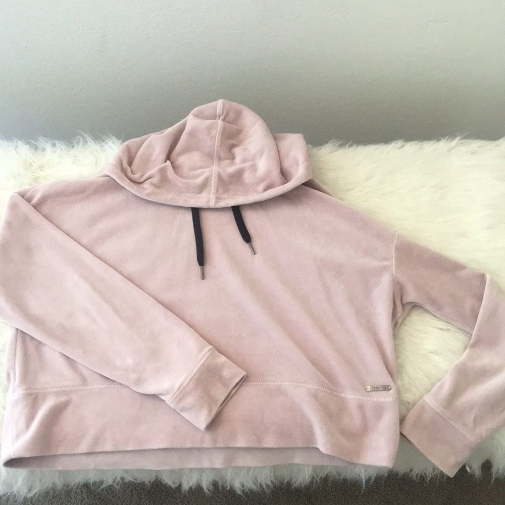 Calvin Klein Velvet Crop Hoodie